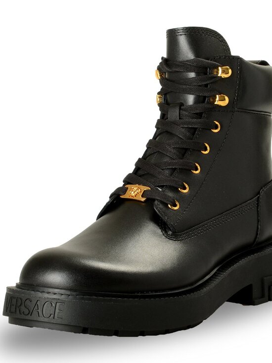 Versace Men\'s Black Leather Lace Up Boots Shoes US 8 IT 41 main image 7